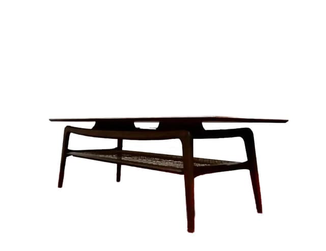 Coffee table, dark brown teak, Denmark, 1960s. - DIMENSION