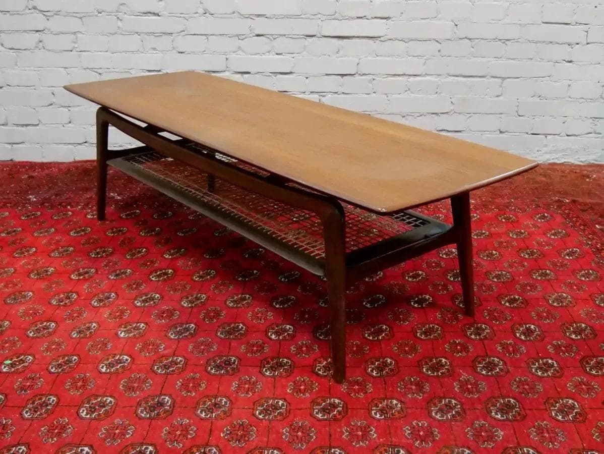 Coffee table, dark brown teak, Denmark, 1960s. - 19149