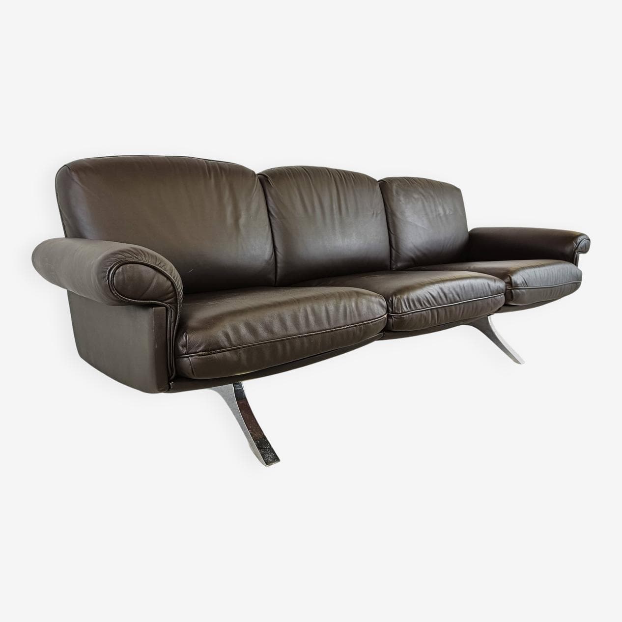 Sofa trzyosobowa DS31, brązowy, skóra, De Sede, Szwajcaria, lata 70. - 273100
