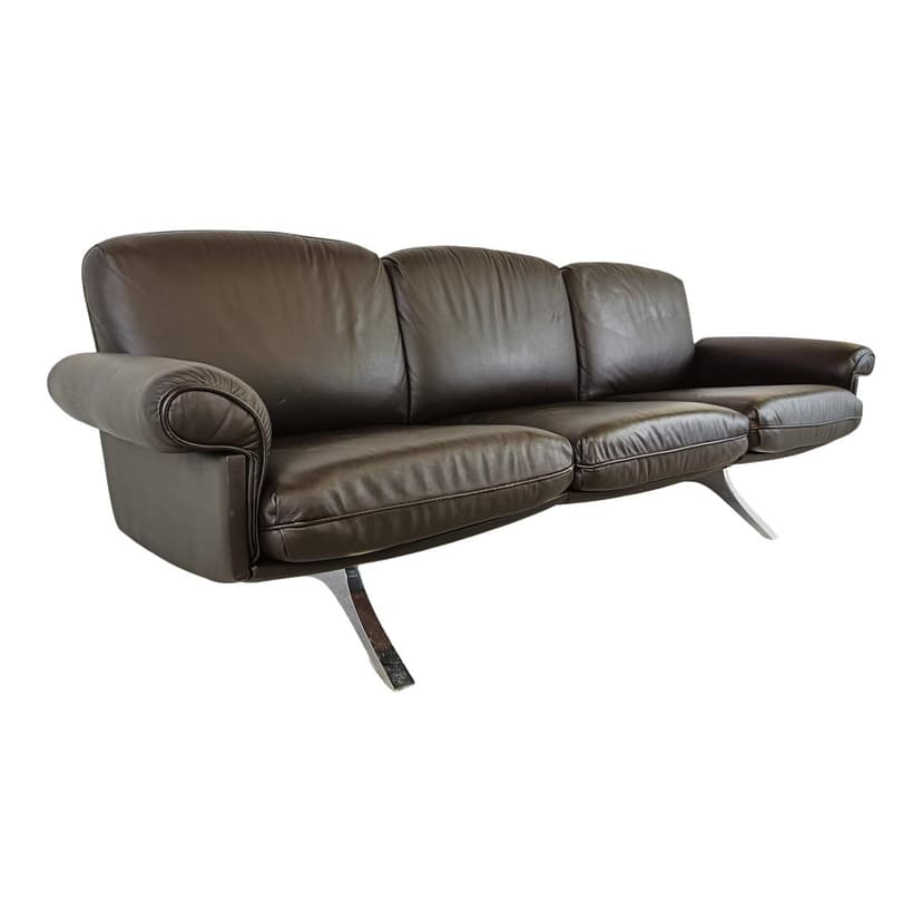 Sofa trzyosobowa DS31, brązowy, skóra, De Sede, Szwajcaria, lata 70.