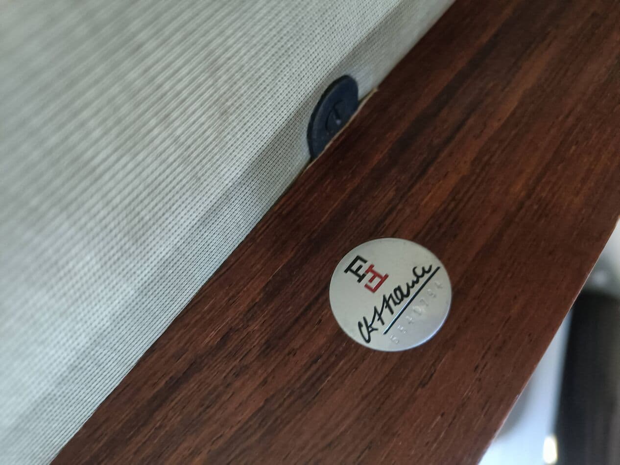 Sofa trzyosobowa Jupiter, skóra czarna, palisander, proj. F. Juhl, France & Son, Dania, lata 60. - 273071