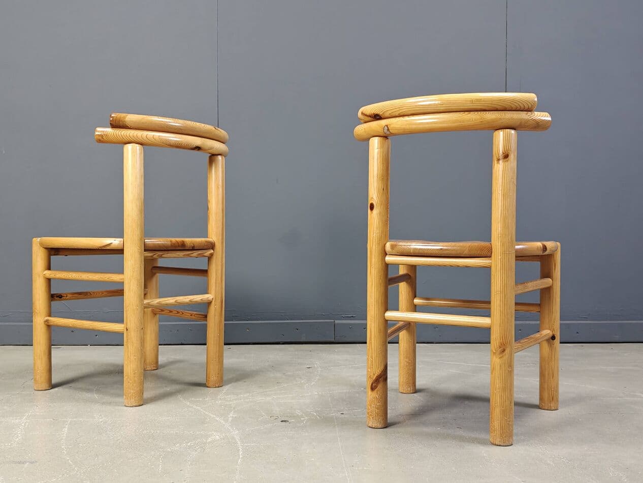 Zestaw sześciu krzeseł, brązowy, sosna, Dania, lata 80. - 272985