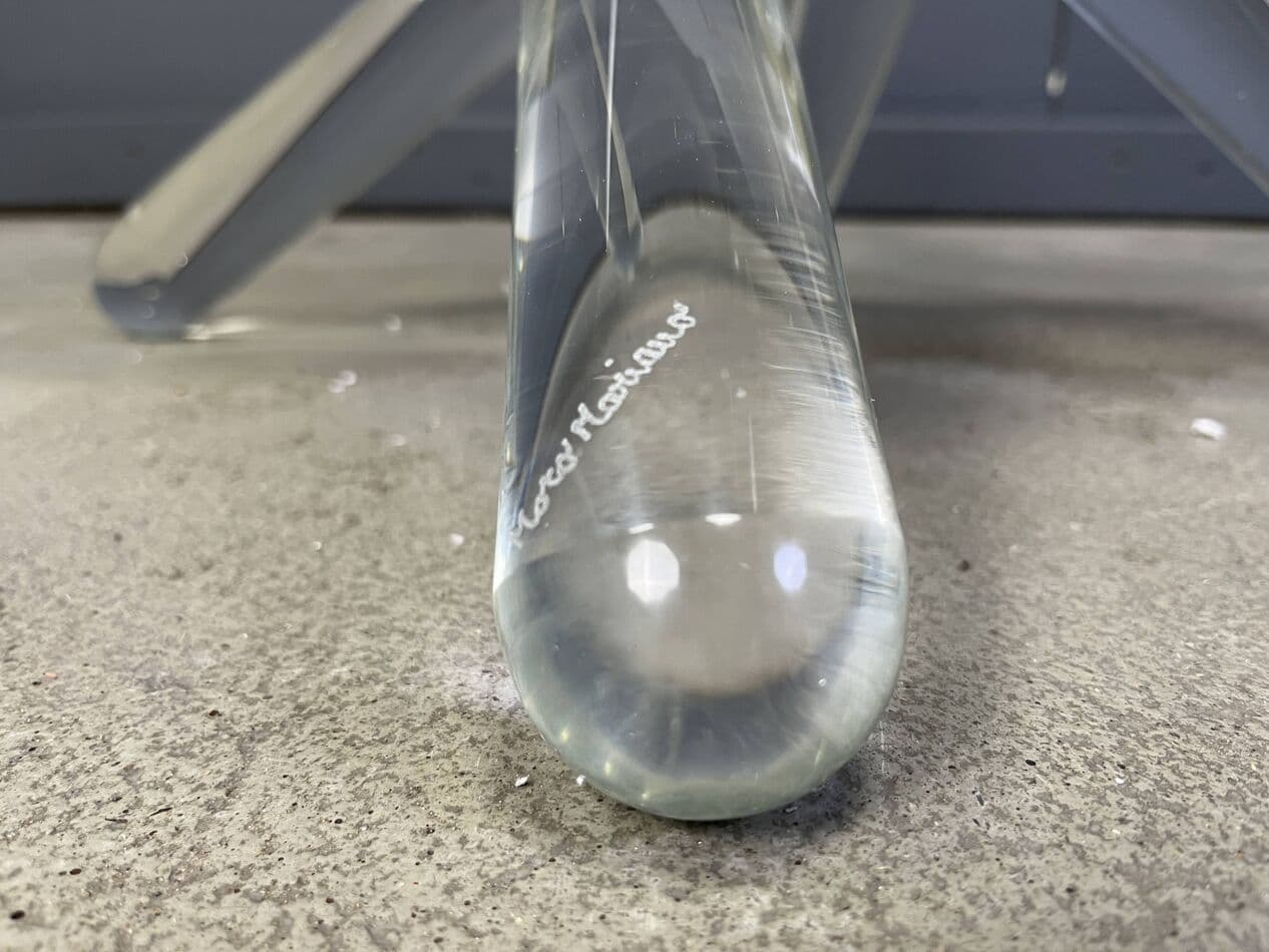 Stolik kawowy Arlequin, szkło Murano transparent, proj. M. Barilone, Włochy, lata 80. - 272765