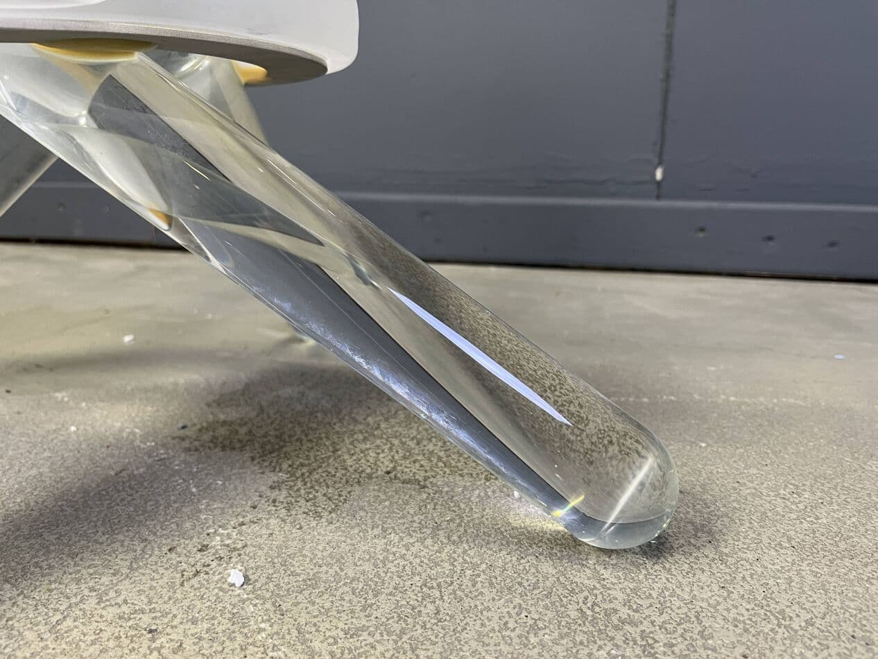 Stolik kawowy Arlequin, szkło Murano transparent, proj. M. Barilone, Włochy, lata 80. - 272760