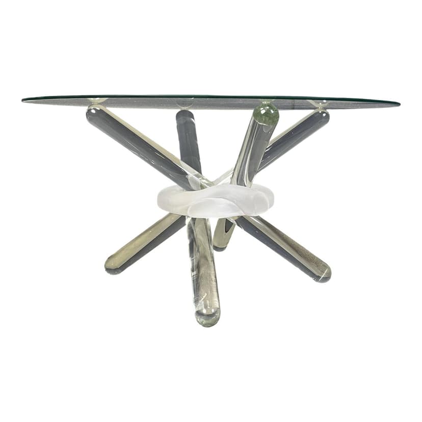 Coffee table Arlequin, Murano transparent glass, by M. Barilone, Italy, 1980s.