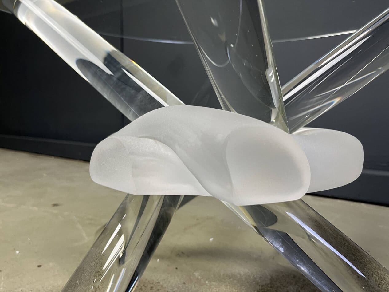 Stolik kawowy Arlequin, szkło Murano transparent, proj. M. Barilone, Włochy, lata 80. - 272762