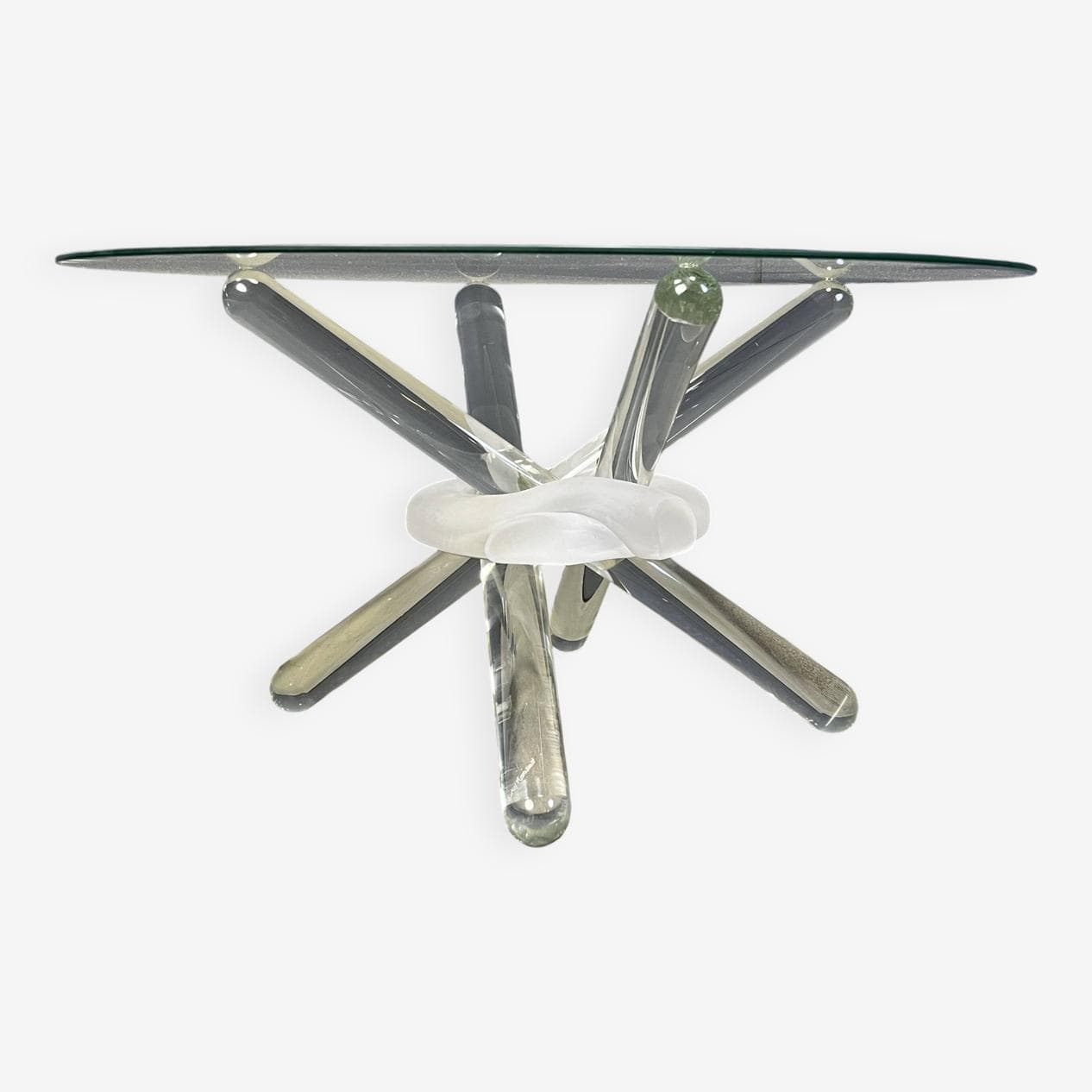 Stolik kawowy Arlequin, szkło Murano transparent, proj. M. Barilone, Włochy, lata 80. - 272759