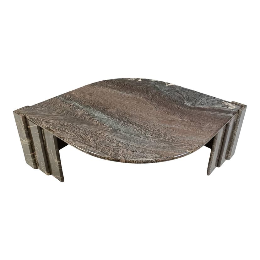 Coffee table, grey marble, Italy, 1980s.