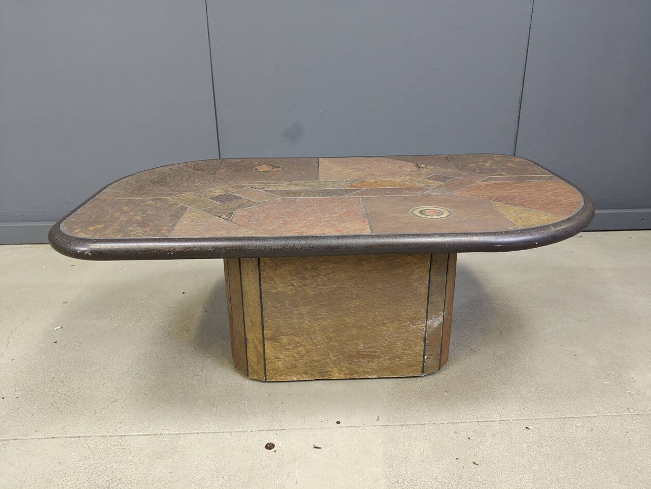Coffee Table Brutalist, brown stone, Germany, 1980s. - 272737