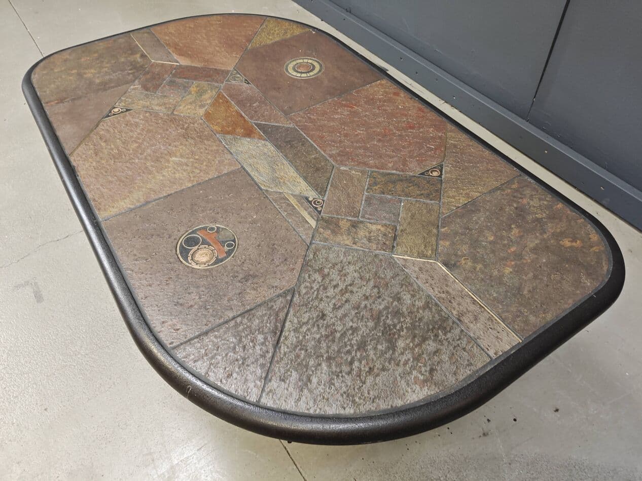 Coffee Table Brutalist, brown stone, Germany, 1980s. - 272739