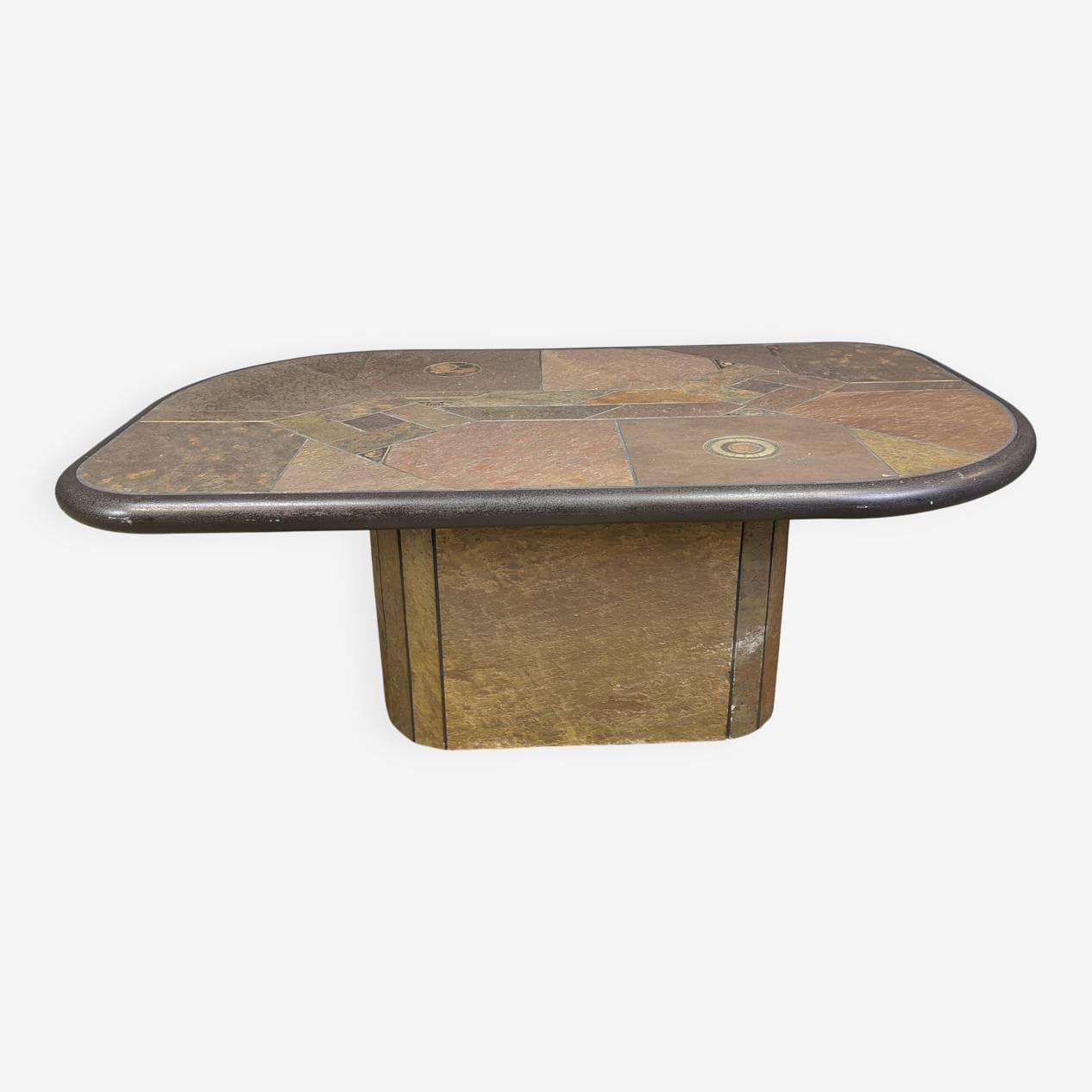 Coffee Table Brutalist, brown stone, Germany, 1980s. - 272735