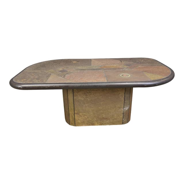 Coffee Table Brutalist, brown stone, Germany, 1980s. - DIMENSION