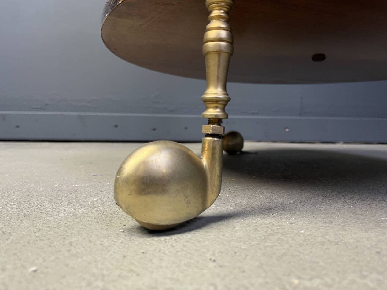 Barek serwingowy, brązowy, kozia skóra lakierowana, mosiądz, proj. A. Tura, Włochy, lata 60. - 272716