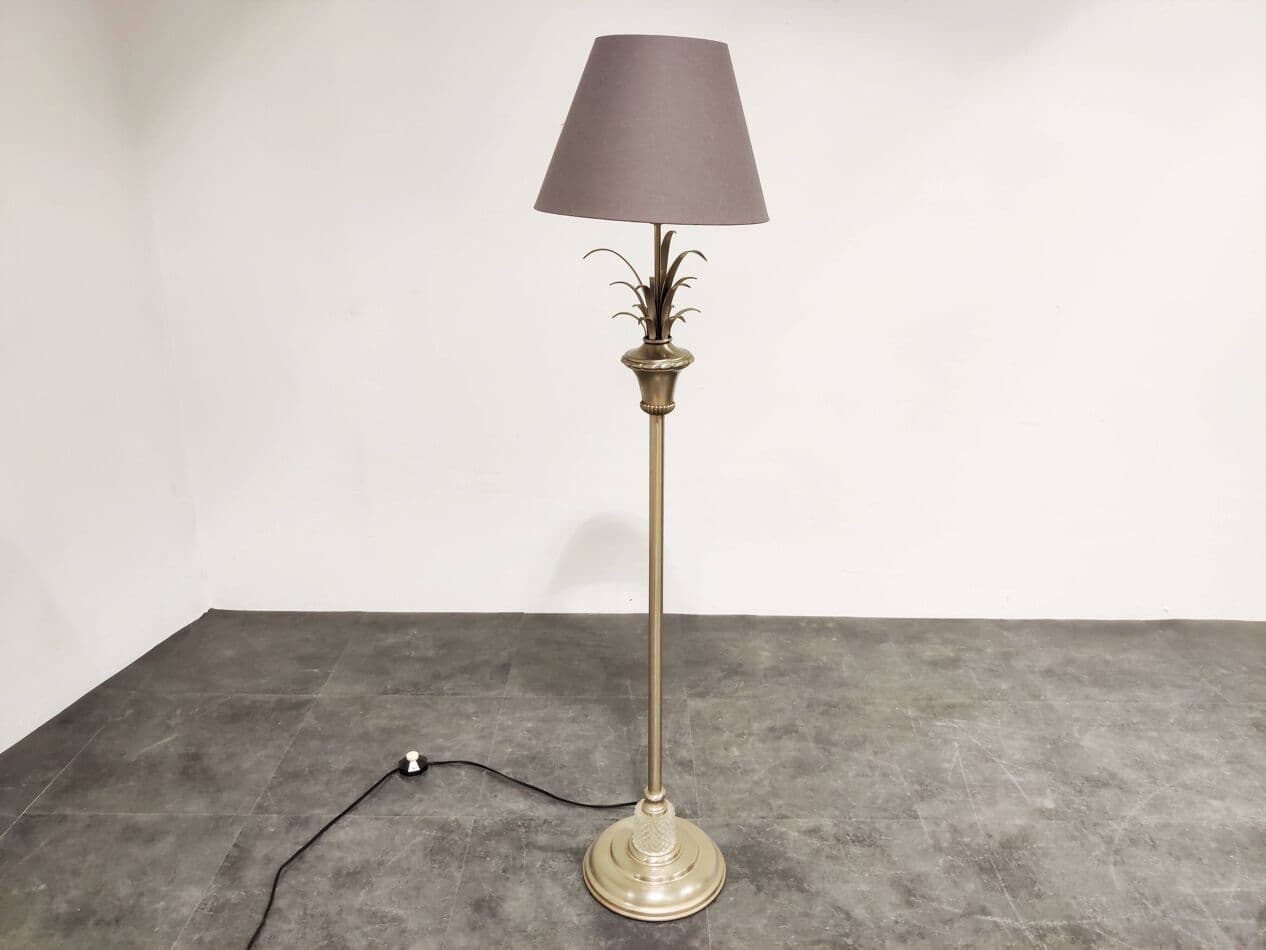 Lampa podłogowa Pineapple Leaf, złoty, metal, Belgia, lata 70. - 272679