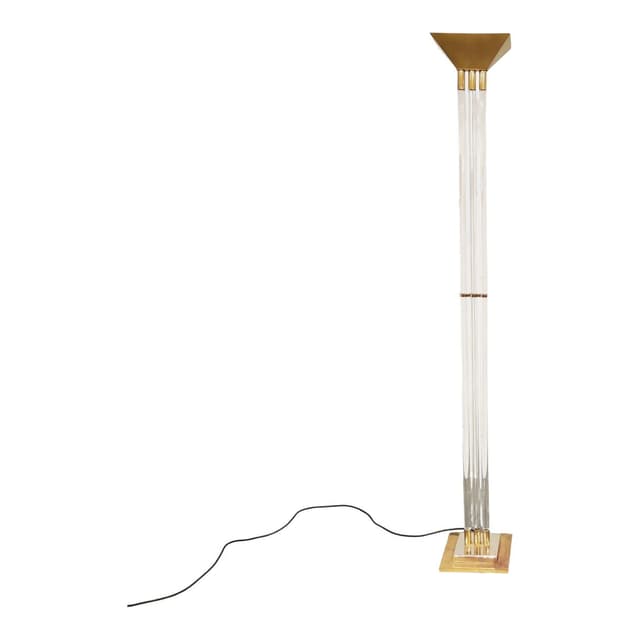 Lampa podłogowa, złoty mosiądz, litu, Francja, lata 70. - WYMIARY