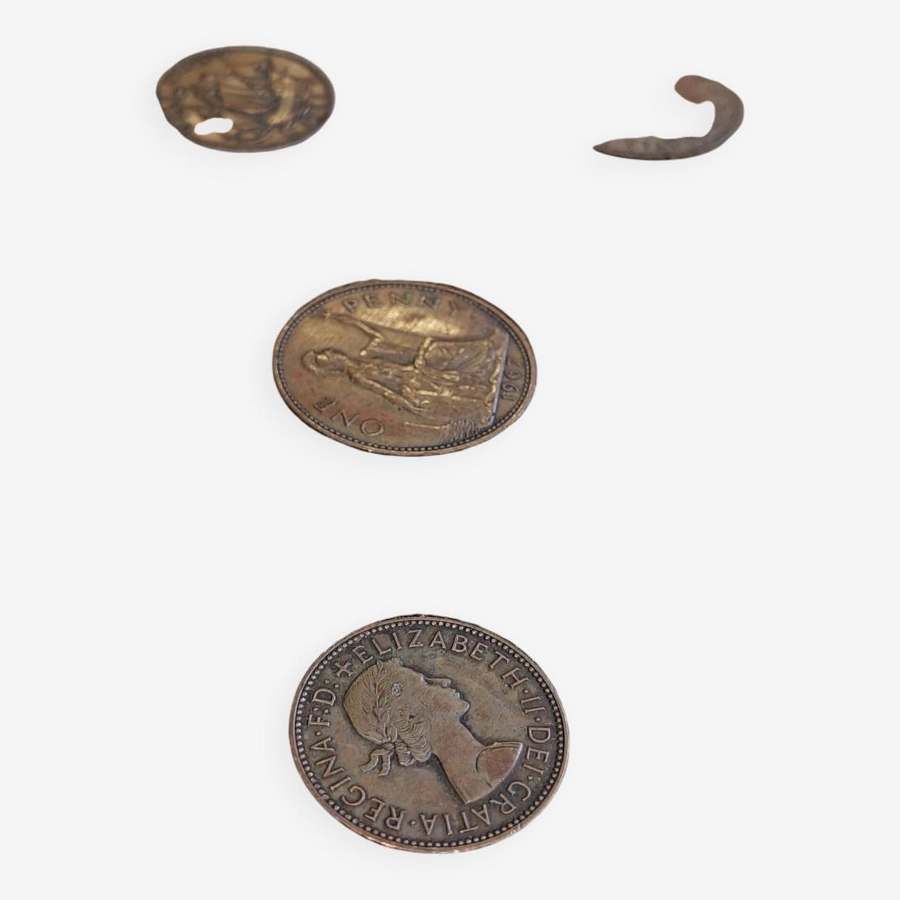 Triangular coffee table, beige, stone, wood, brass, copper, by P. Kingma, Germany, 1980s. - 272446