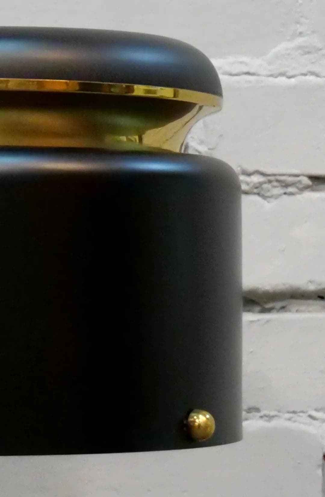 Lampa sufitowa, metal czarny, mosiądz złoty, proj. J. Hammerborg, Fog & Morup, Dania, lata 60. - 19111