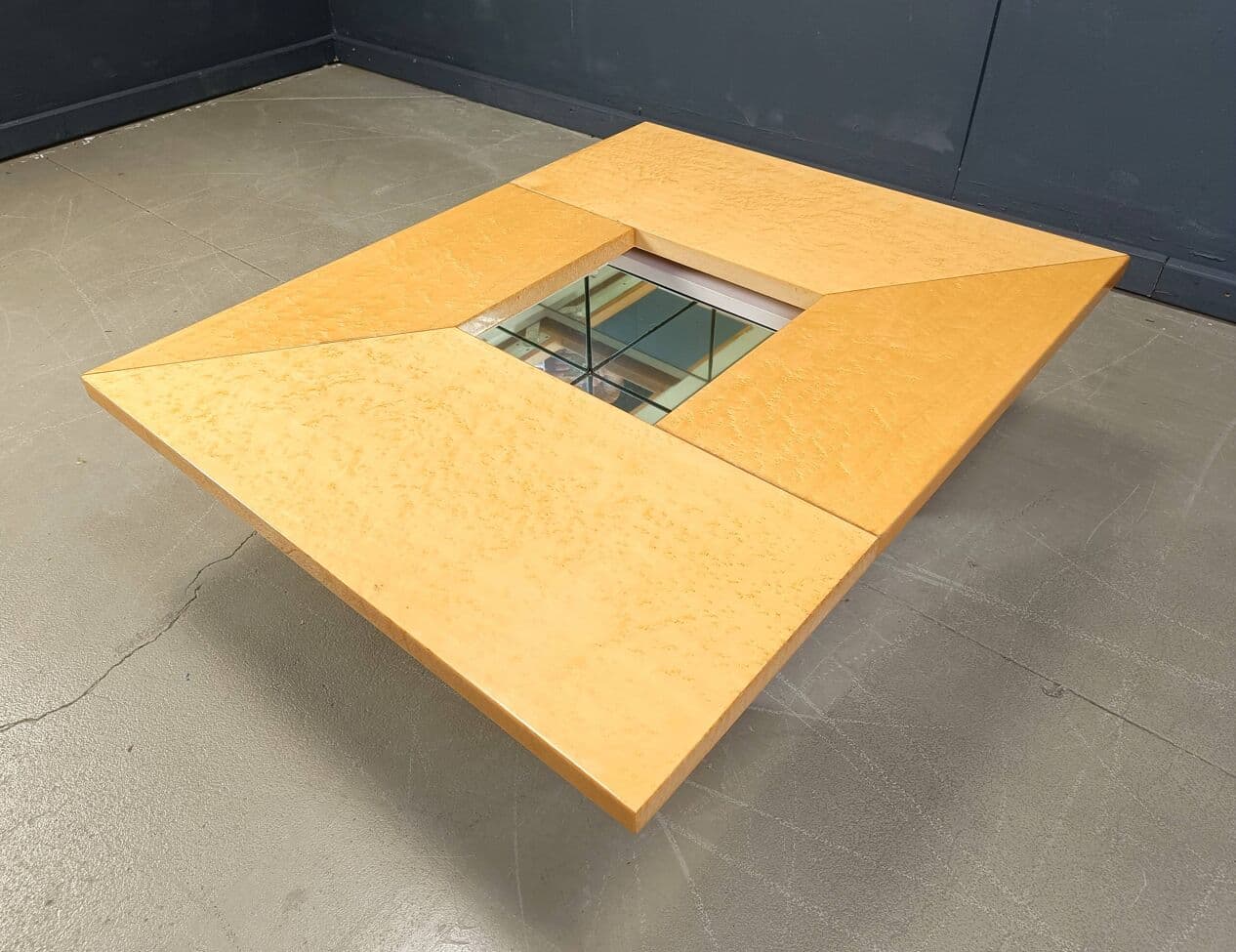 Coffee table, beige ash, by P. Michel, France, 1970s. - 272265