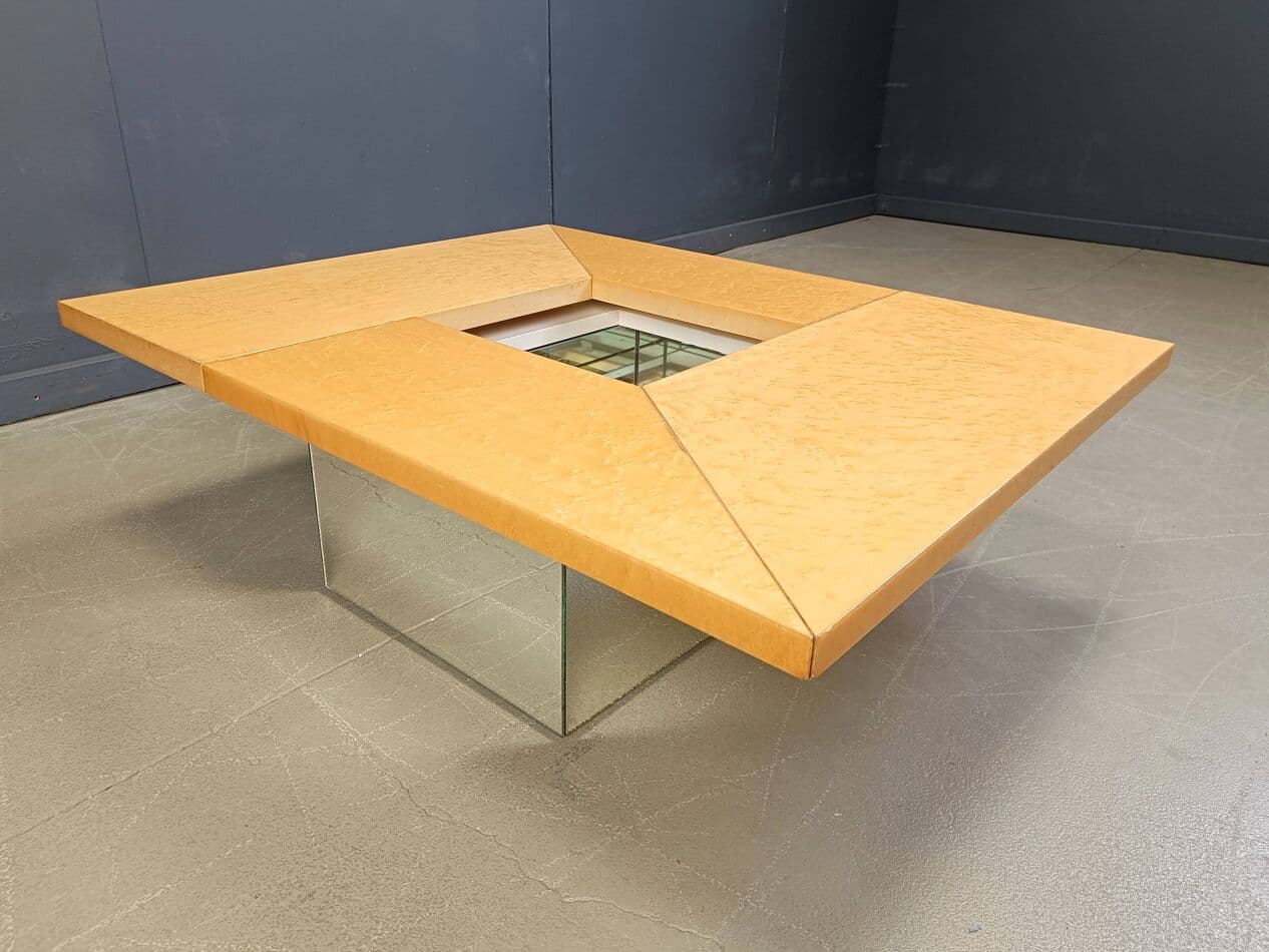 Coffee table, beige ash, by P. Michel, France, 1970s. - 272266