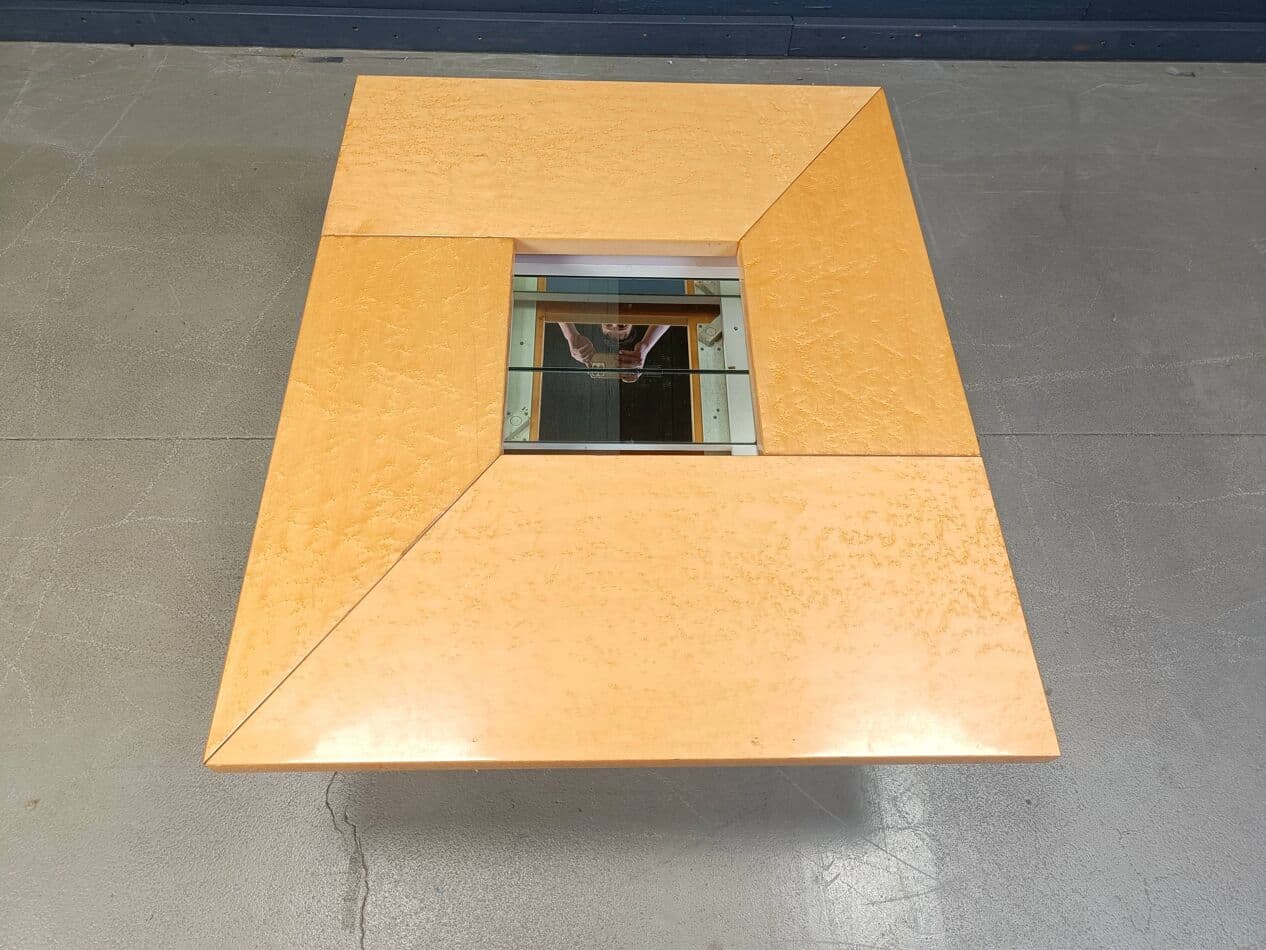 Coffee table, beige ash, by P. Michel, France, 1970s. - 272268