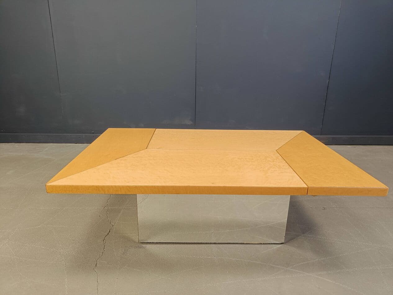 Coffee table, beige ash, by P. Michel, France, 1970s. - 272259