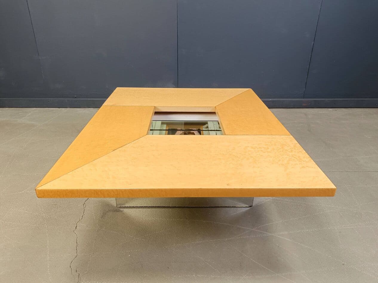 Coffee table, beige ash, by P. Michel, France, 1970s. - 272267