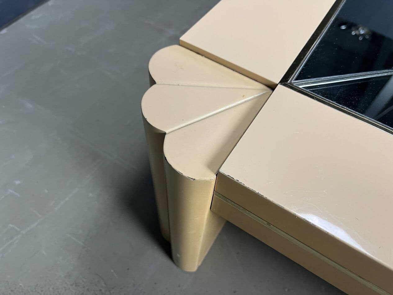 Coffee table, beige wood, by A. Delon, Maison Jansen, France, 1970s. - 272041