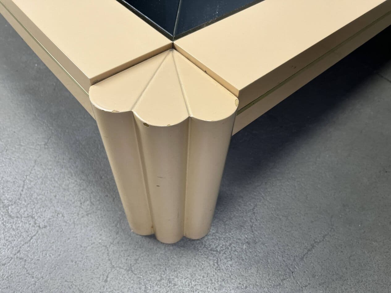 Coffee table, beige wood, by A. Delon, Maison Jansen, France, 1970s. - 272039