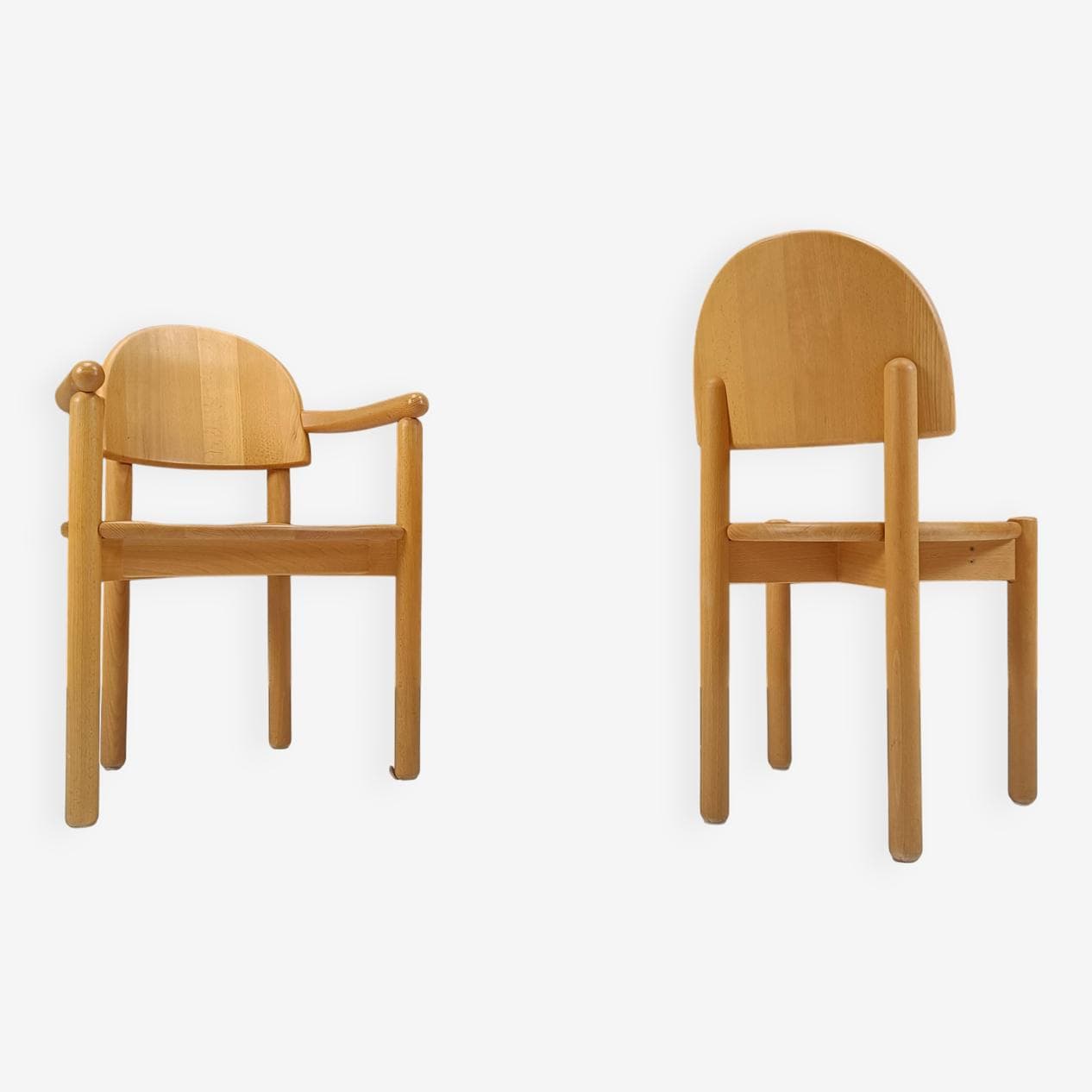 Zestaw sześciu krzeseł jadalnianych, sosna brązowy, proj. R. Daumiller, Hirtshals Savvaerk, Dania, lata 80. - 271902