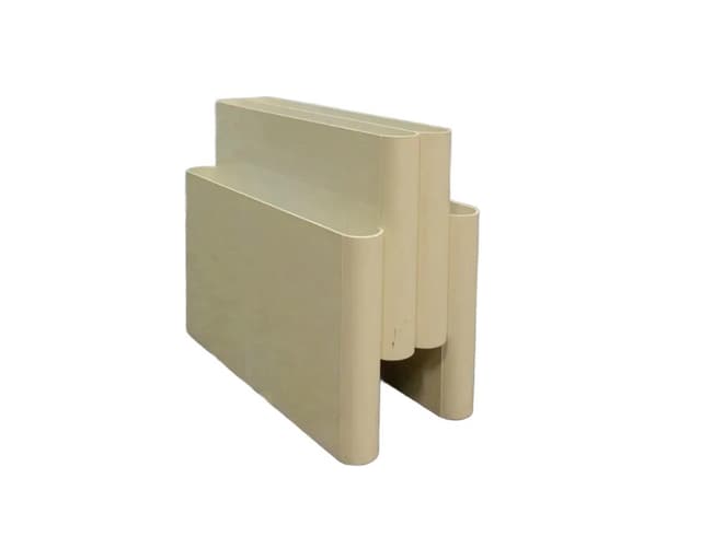 Gazetnik Portaviste, plastik beżowy, proj. G. Stoppino, Kartell, Włochy, lata 70. - WYMIARY