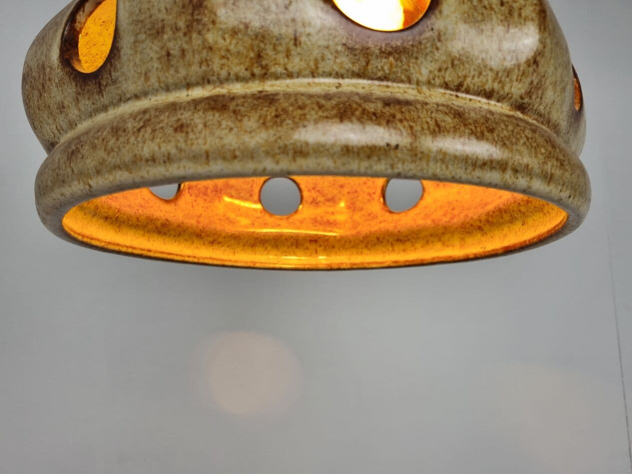 Lampa wisząca, beżowa, ceramika, Niemcy, lata 60. - 271746