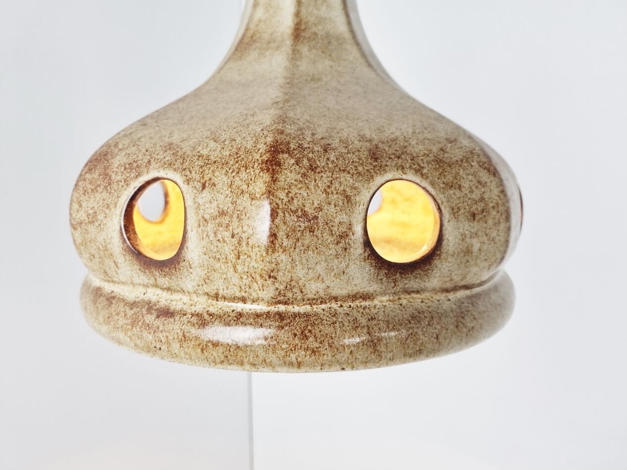 Lampa wisząca, beżowa, ceramika, Niemcy, lata 60. - 271740