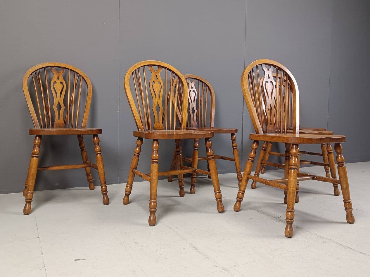 Set of Six Dining Chairs, brown, wood, Belgium, 1970s. - 271573