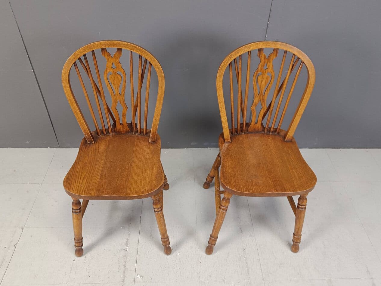 Set of Six Dining Chairs, brown, wood, Belgium, 1970s. - 271574