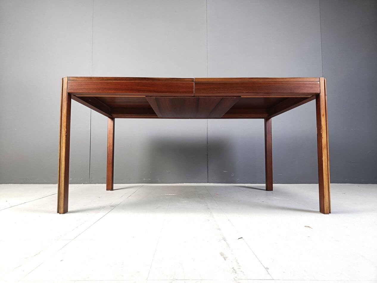 Stół rozkładany 4D, brązowy, drewno, proj. A. Mangiarotti, Włochy, lata 70. - 271563