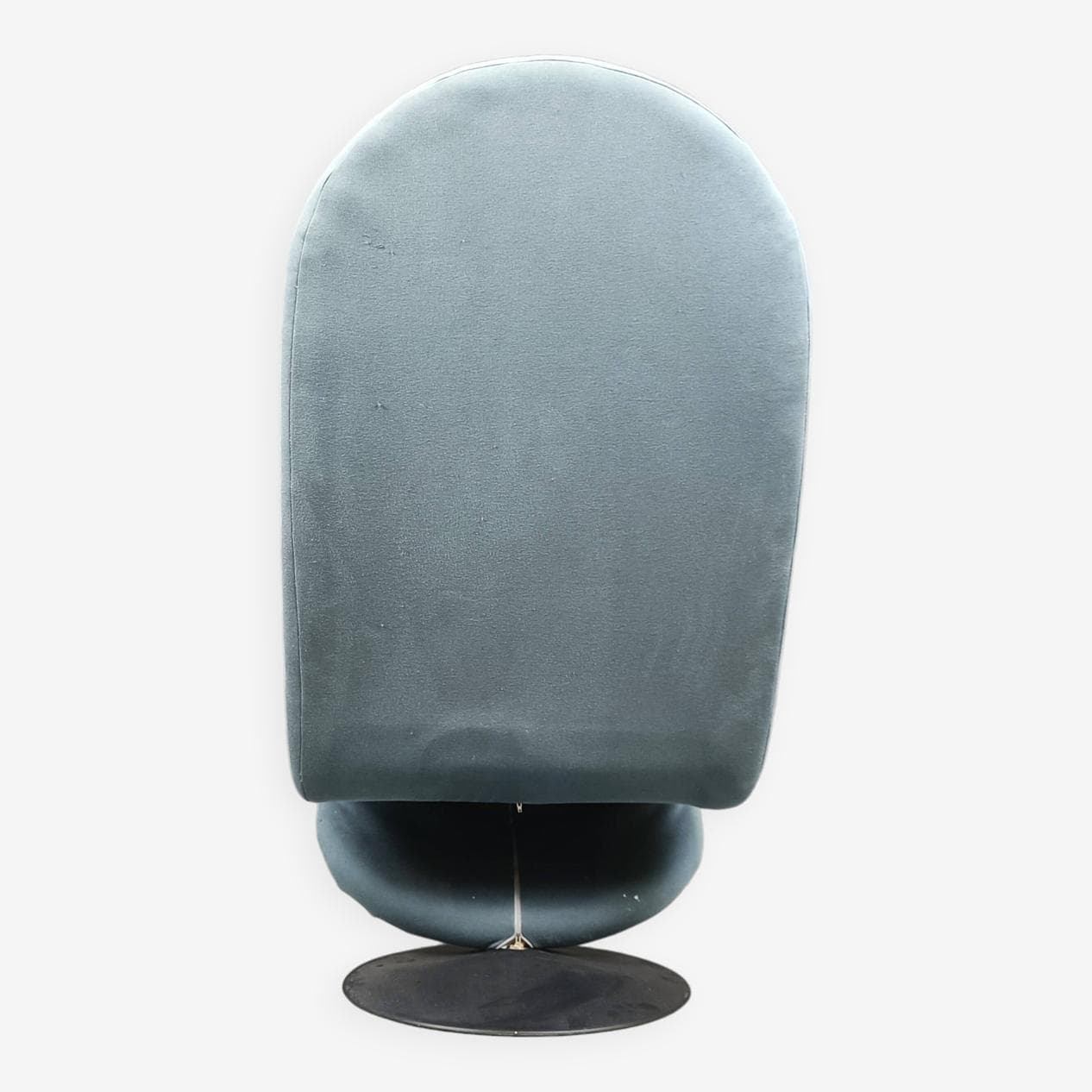 Fotel 1-2-3 High Back, velvet niebieski, proj. V. Panton, Fritz Hansen, Dania, lata 70. - 271515