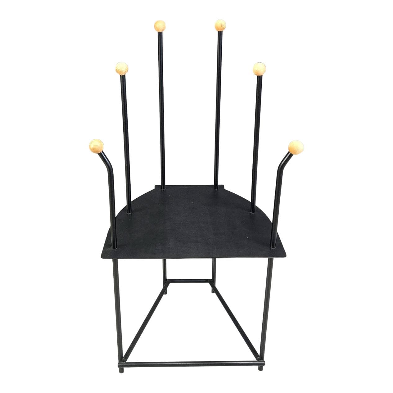 Fotel lounge postmodernistyczny, metal czarny, Belgia, lata 80.