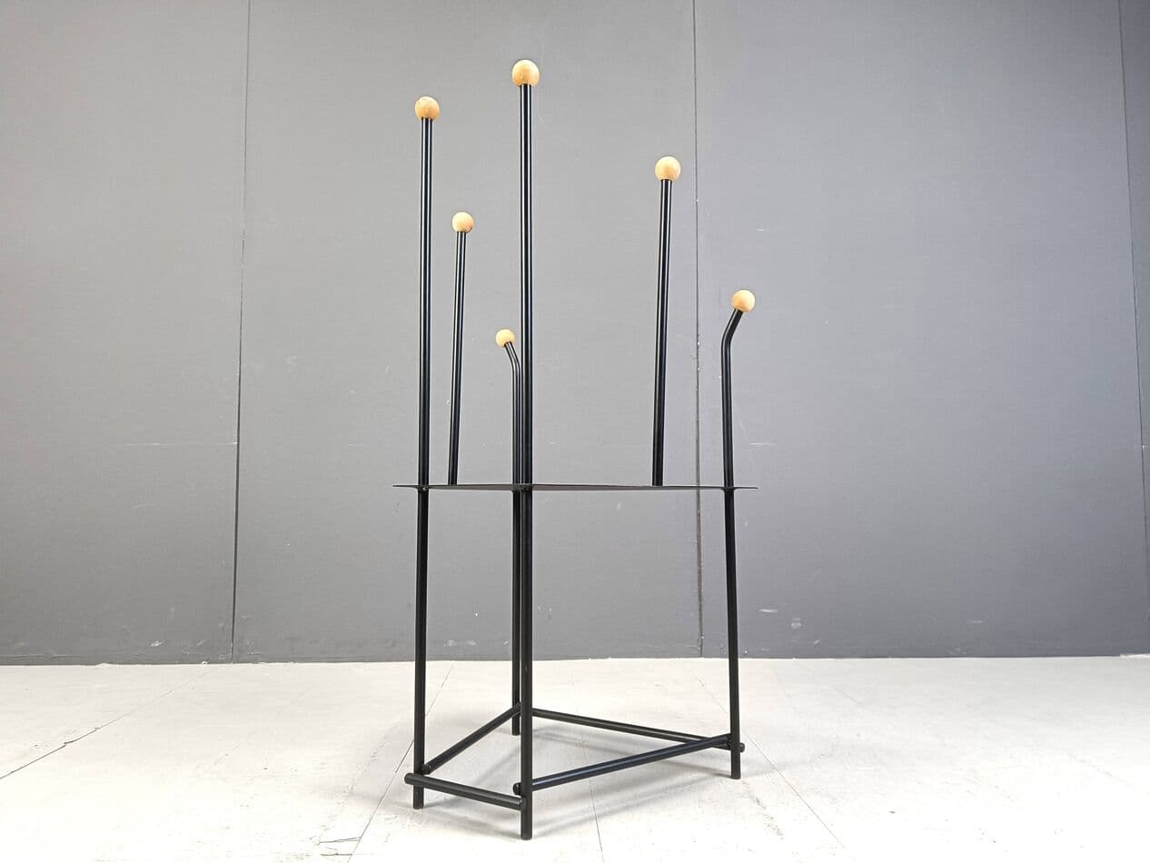 Fotel lounge postmodernistyczny, metal czarny, Belgia, lata 80. - 271493