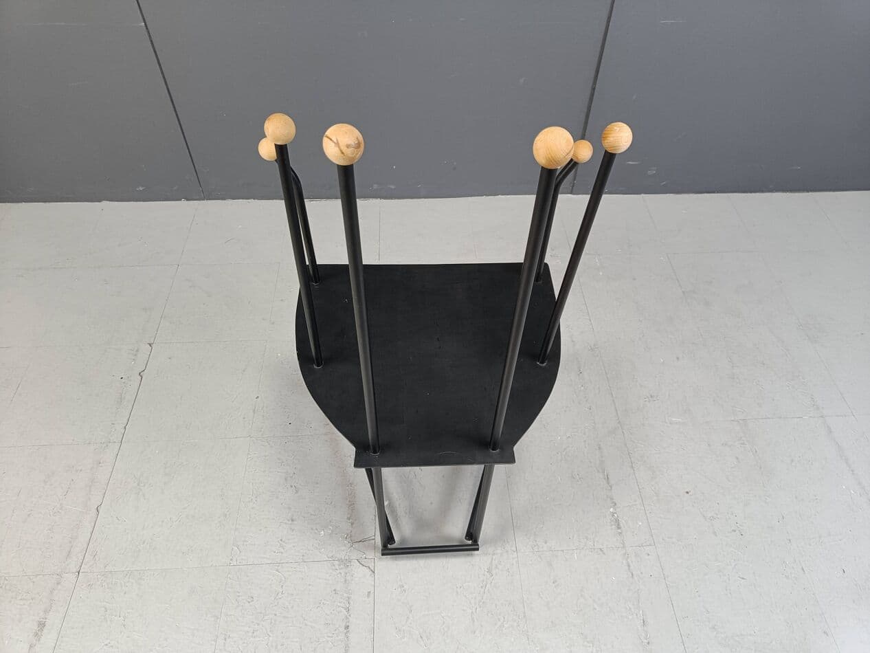 Fotel lounge postmodernistyczny, metal czarny, Belgia, lata 80. - 271482