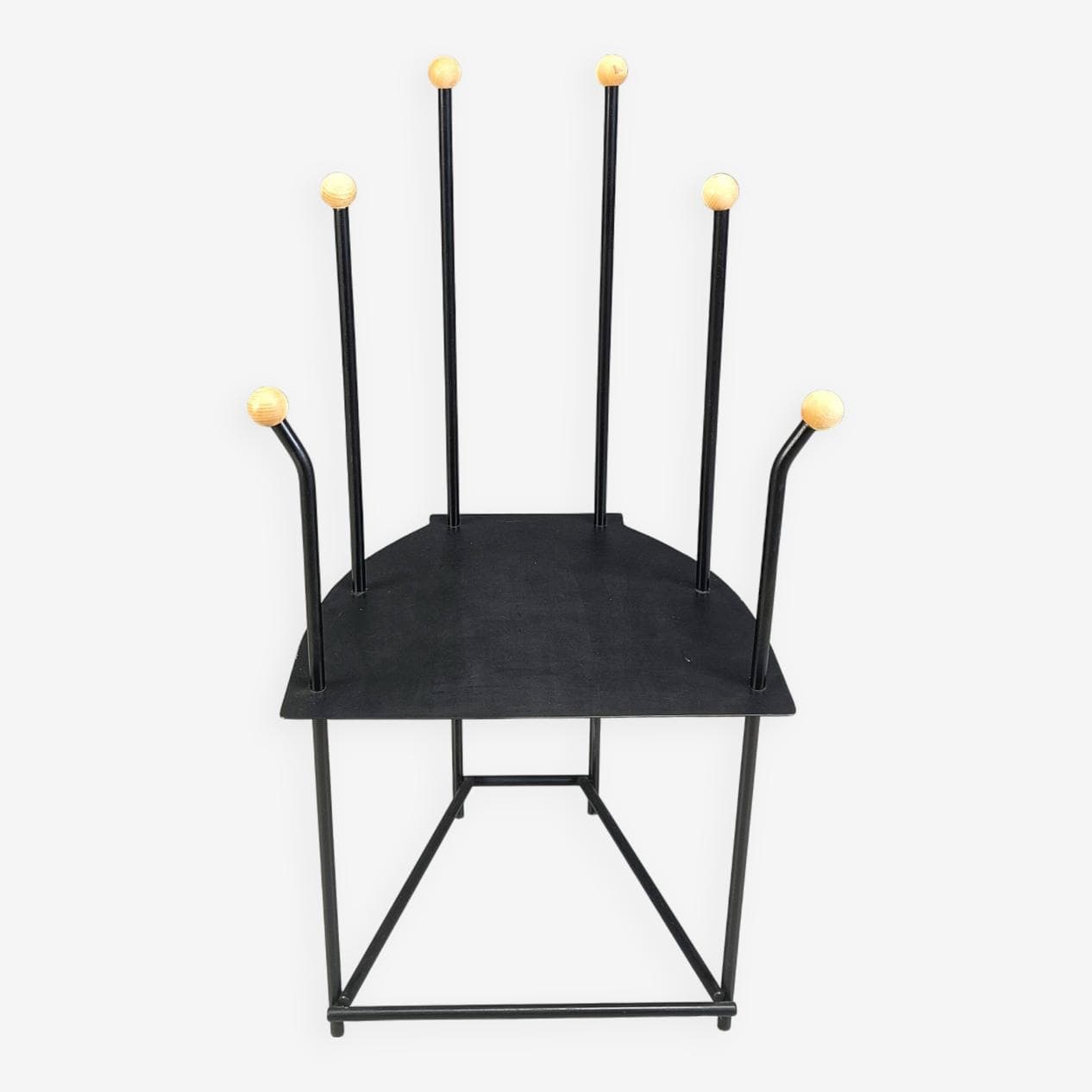 Fotel lounge postmodernistyczny, metal czarny, Belgia, lata 80. - 271485