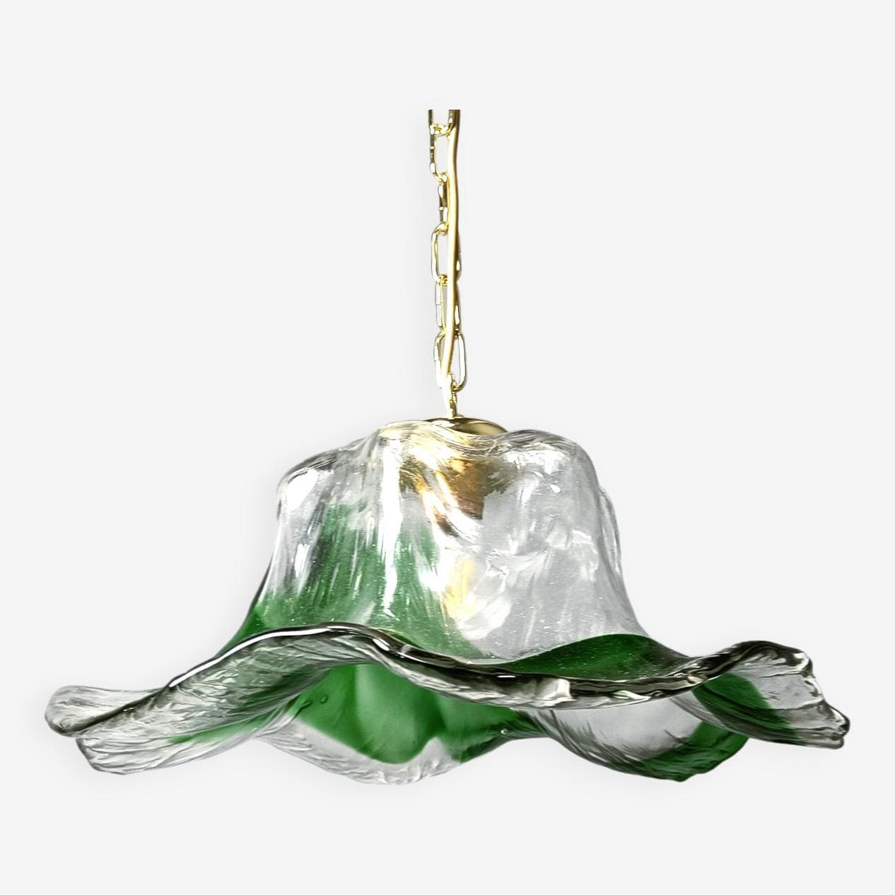 Lampa wisząca, Murano, zielony, szkło, Mazzega, Włochy, lata 60. - 271330