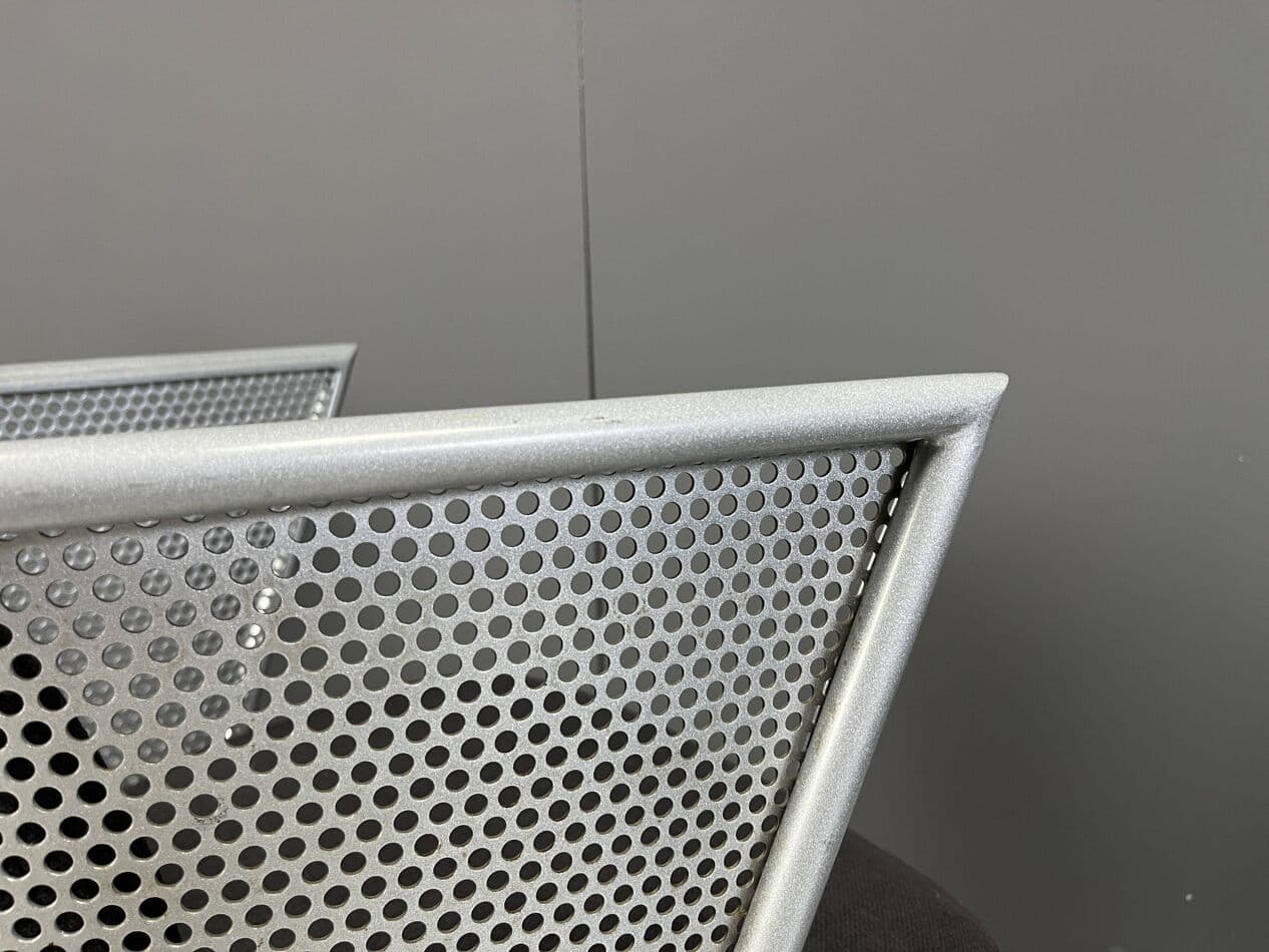 Set of Four Postmodern Chairs, silver metal, black fabric, Belgium, 1980s. - 271315