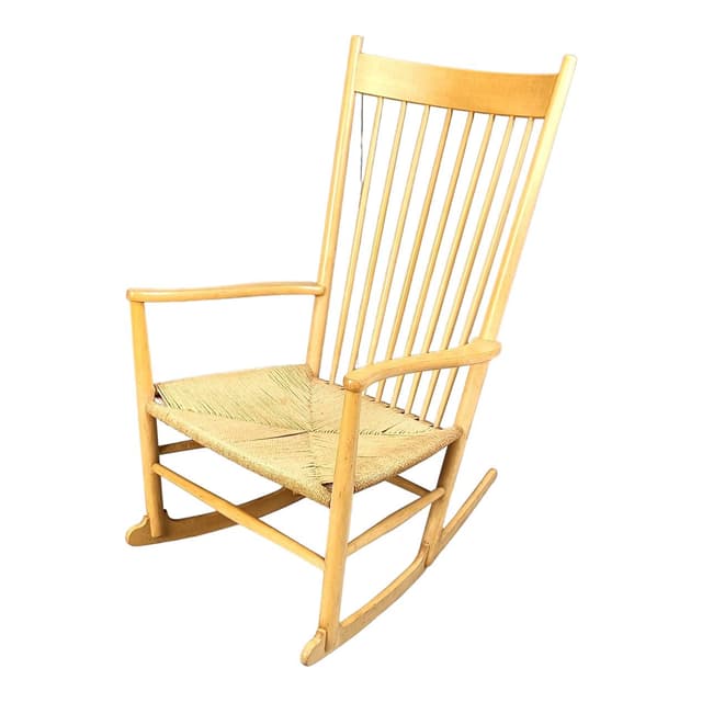 Fotel bujany J16, buk beżowy, proj. H. Wegner, Dania, lata 60. - WYMIARY