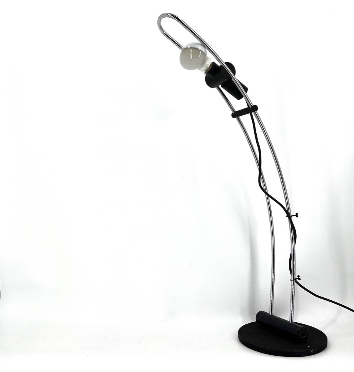 Lampa biurkowa, srebrny chrom, Włochy, lata 70. - 271290