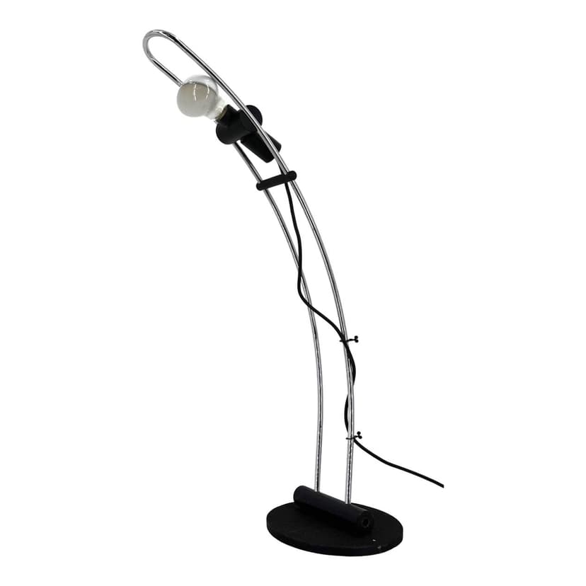 Lampa biurkowa, srebrny chrom, Włochy, lata 70.