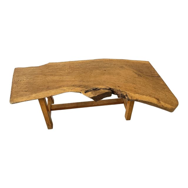 Coffee table Brutalist, brown wood, Belgium, 1960s. - DIMENSION
