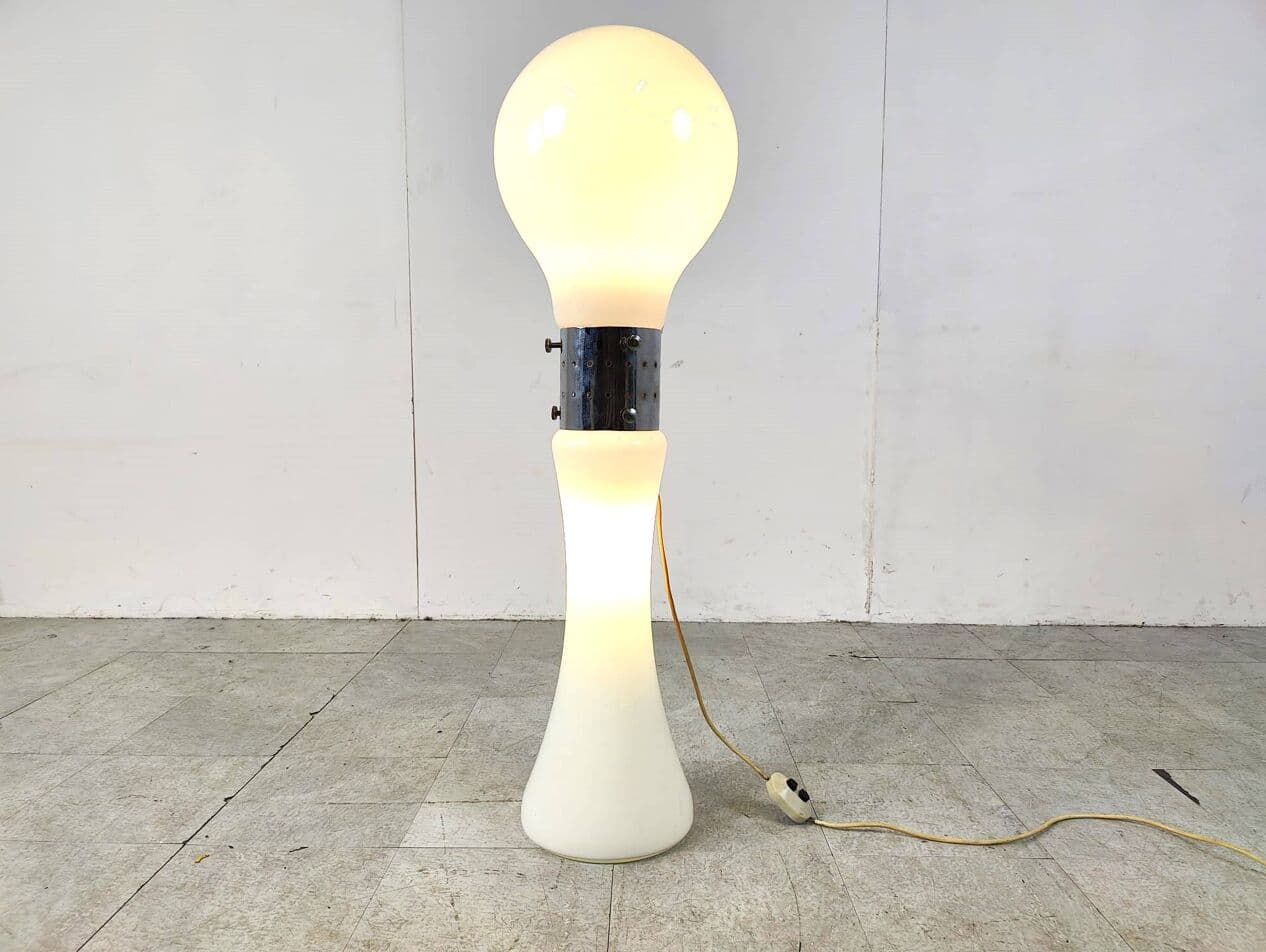 Lampa podłogowa Birillo, biała, szkło, proj. C. Nason, Mazzega, Włochy, lata 60. - 271178
