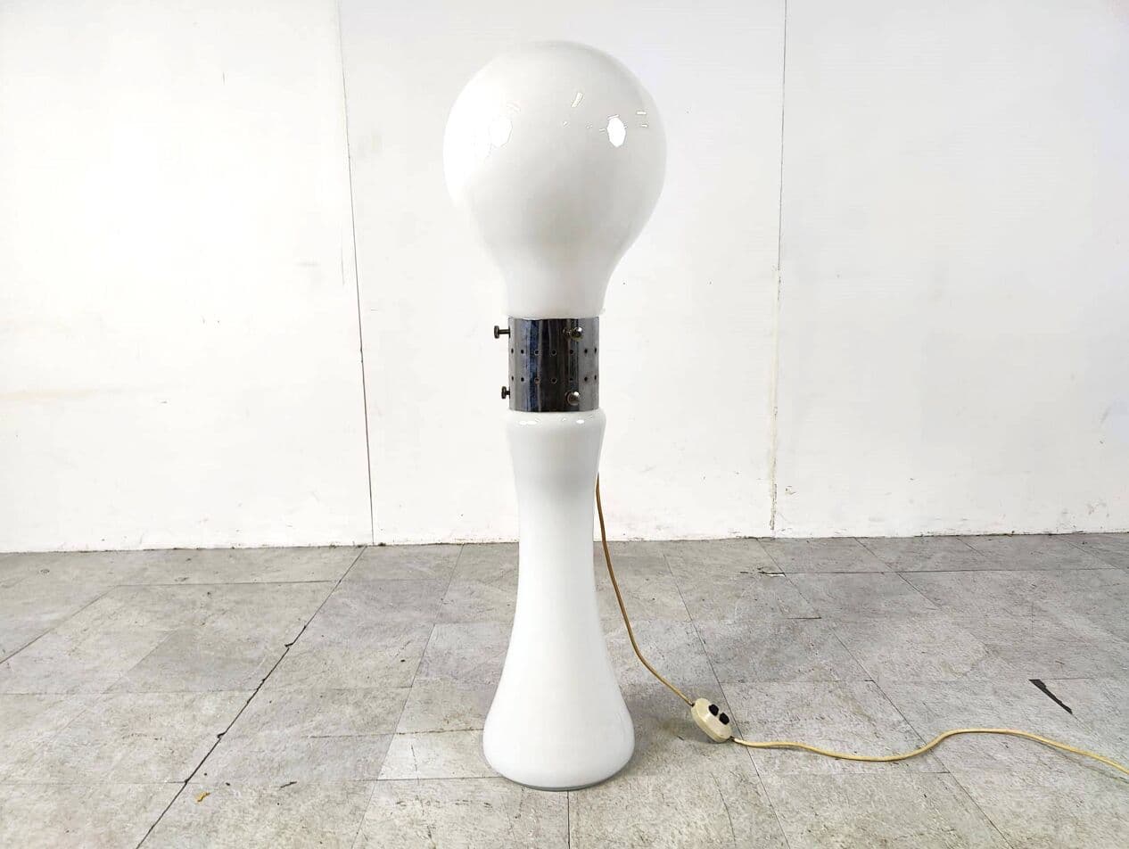 Lampa podłogowa Birillo, biała, szkło, proj. C. Nason, Mazzega, Włochy, lata 60. - 271173