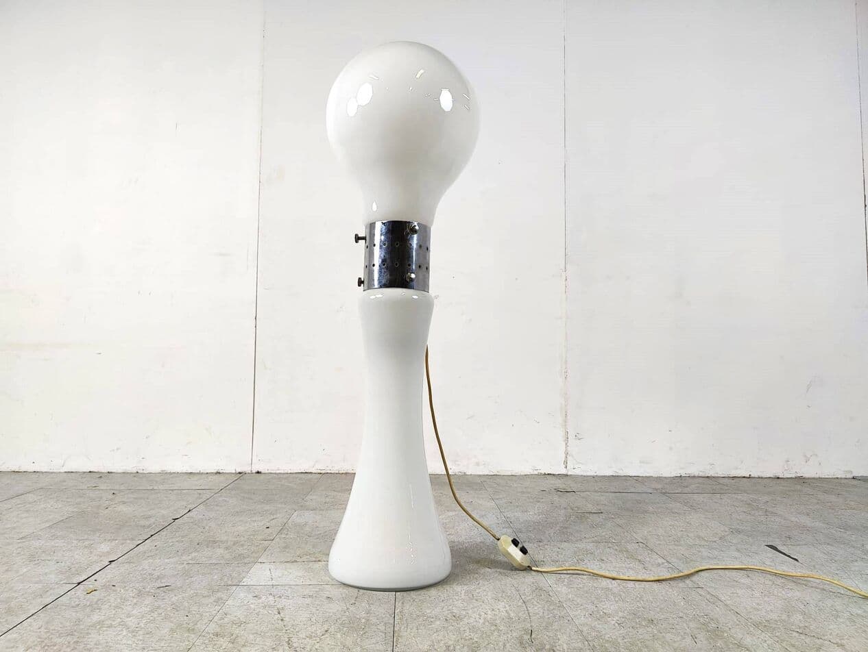 Lampa podłogowa Birillo, biała, szkło, proj. C. Nason, Mazzega, Włochy, lata 60. - 271174
