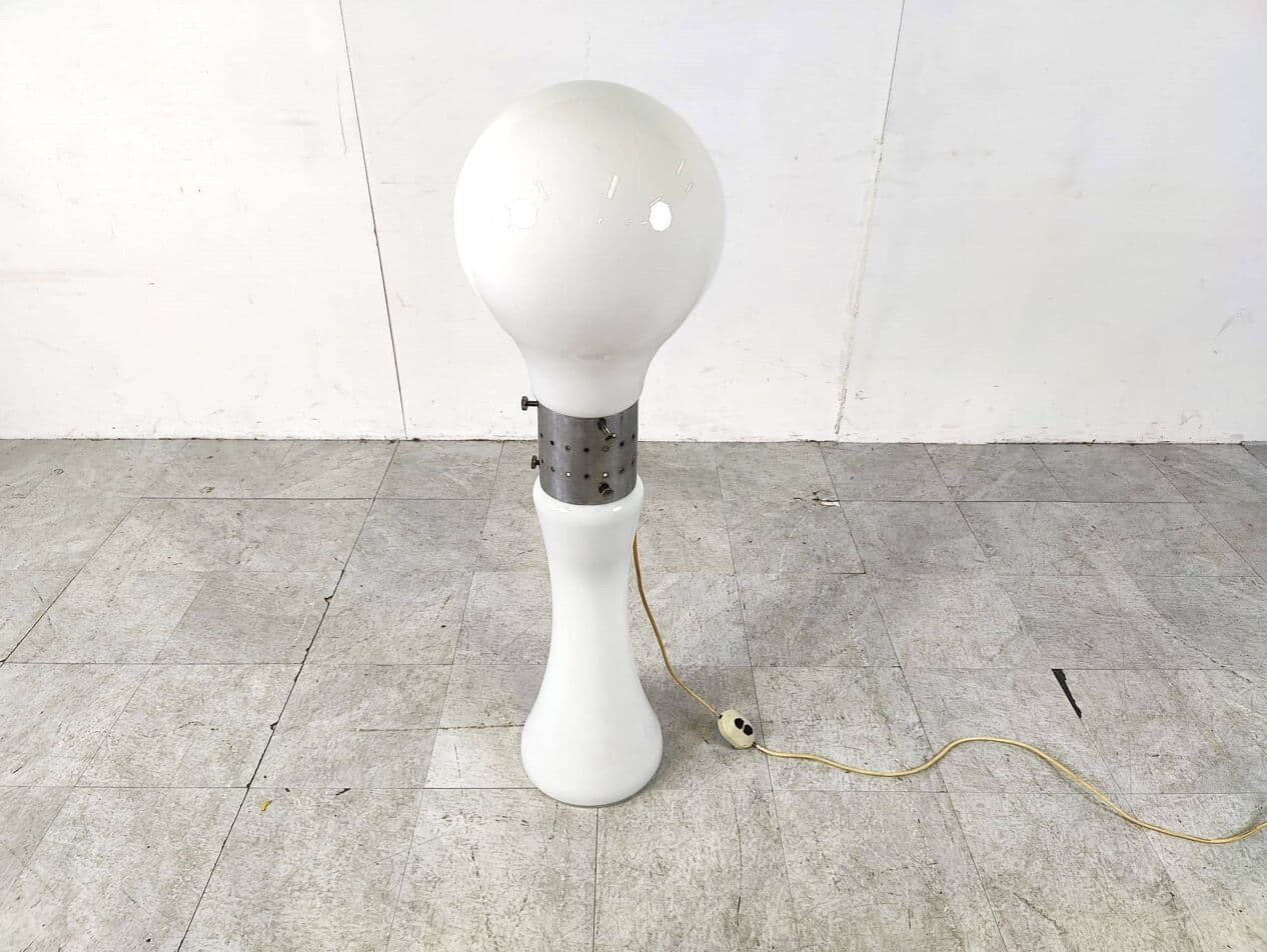 Lampa podłogowa Birillo, biała, szkło, proj. C. Nason, Mazzega, Włochy, lata 60. - 271176